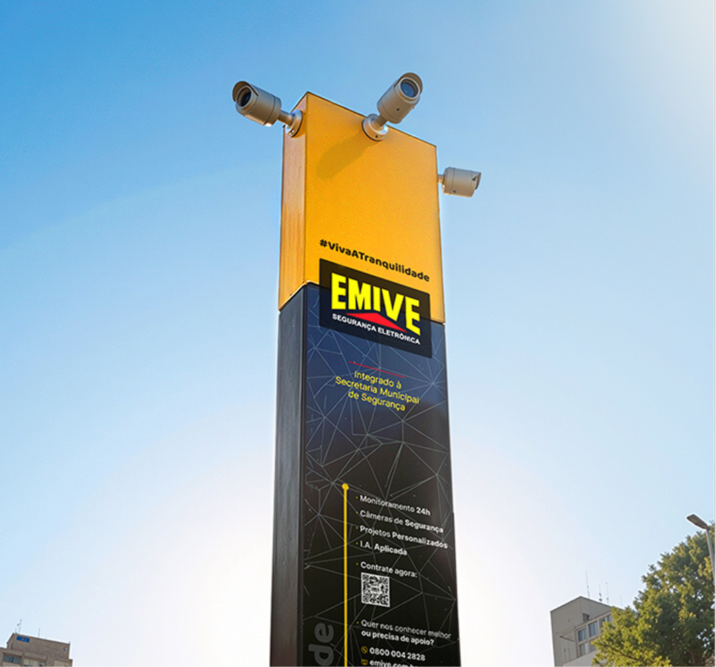 Totem 360° para áreas amplas e abertas